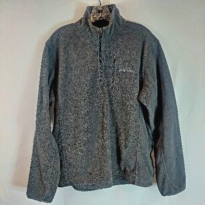 Eddie Bauer Fleece 1/4 Zip Jacket Shirt Pullover Grey Top Pocket Men's Medium